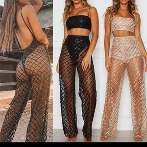 Sequins wide leg pants party multiple sizes